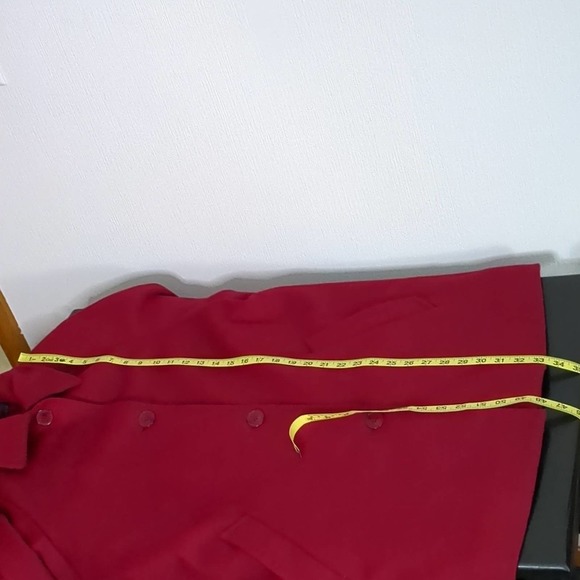 Pendleton Women's Merino Wool Brick Red Pea Coat - Picture 6 of 11